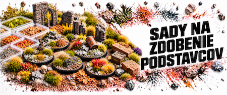 Sady na zdobenie podstavcov miniatúr a tvorbu tematického basingu